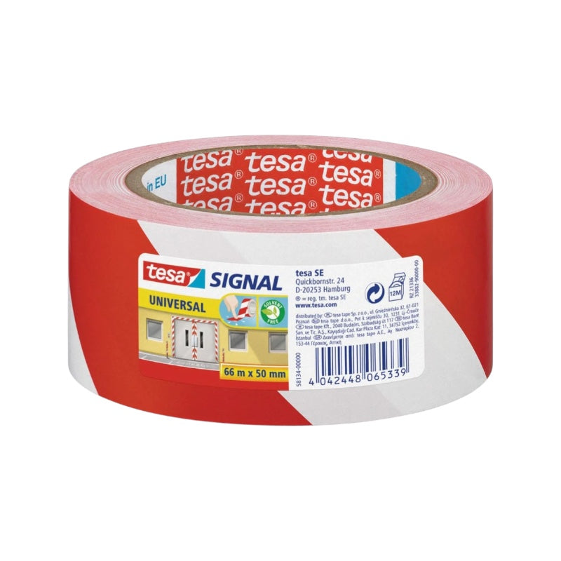 TESA Signal Universal Klebeband rot | weiß gestreift