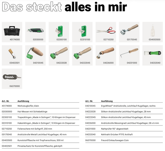 freund Flachdach Box Set Inhalt Übersicht