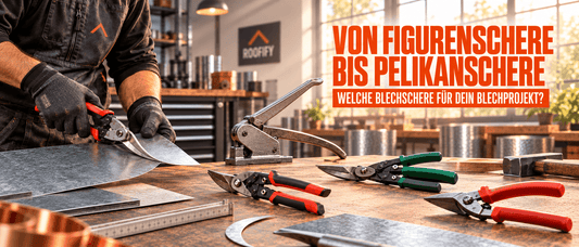 Blechschere Benutzung in der Werkstatt