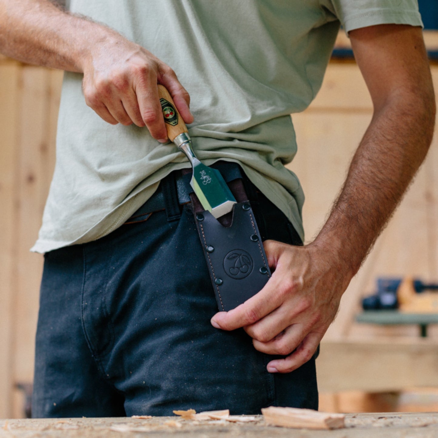 KIRSCHEN - Short Chisel with Leather Holster | Precision for Assembly & Detail Work
