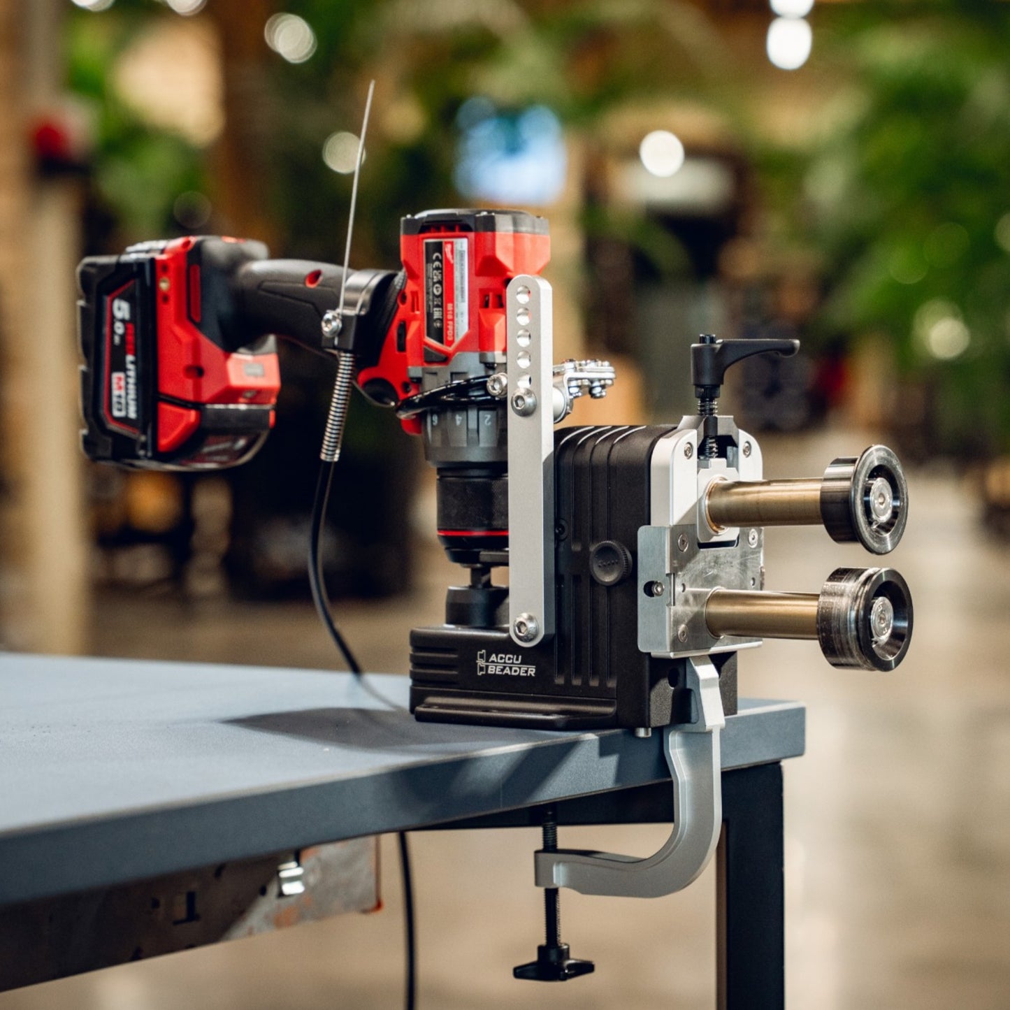 BUSCHMANN TOOLS - ACCUBEADER | Cordless Beading Machine for Pipes & Sheet Metal