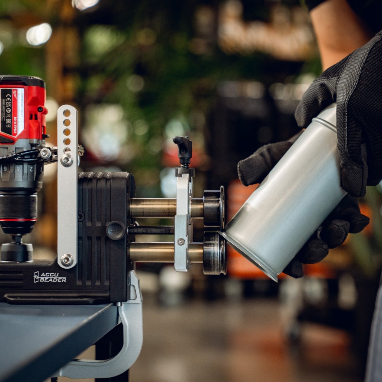 BUSCHMANN TOOLS - ACCUBEADER | Cordless Beading Machine for Pipes & Sheet Metal