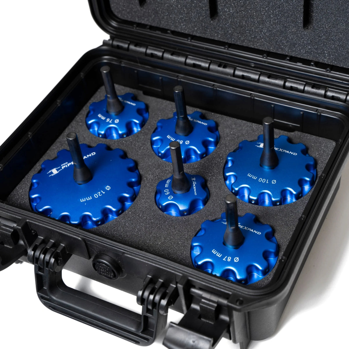 BUSCHMANN TOOLS - PipeXpand PRO Rohraufweiter für Kupfer Zink Aluminium 60-120 mm mit mehreren Aufweitkonen