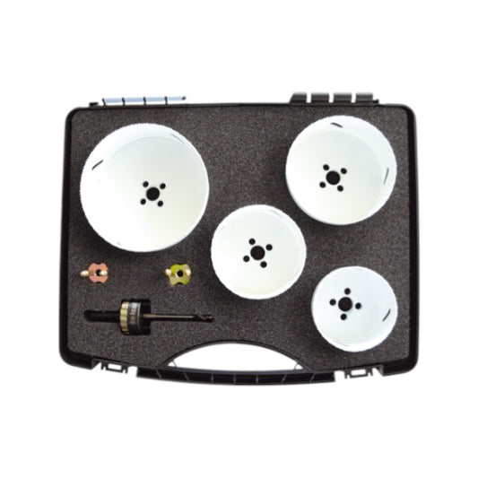 MASC Rain Pipe Hole Saw Set - HSS Bi-Metal Hole Saw Set for Plumbers & Roofers (60–120 mm)