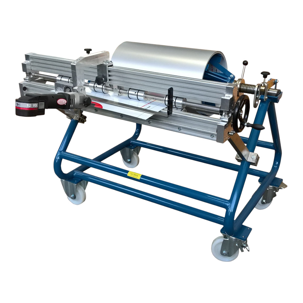 DRÄCO - Mobile coil trolley with unwinding, cross-cutting &amp; longitudinal cutting device – K1-CW AQ/LSE series