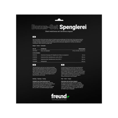 Freund Bonus Set Spenglerei hebelübersetzte Blechschere Falzzange Zimmermannsbleistift Karton