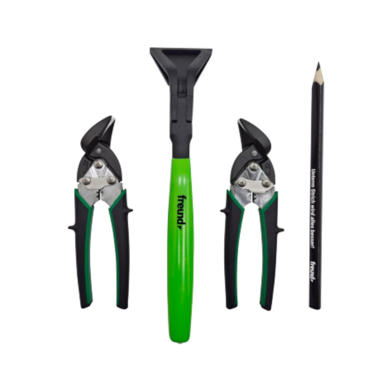 Freund Bonus Set Spenglerei hebelübersetzte Blechschere Falzzange Zimmermannsbleistift