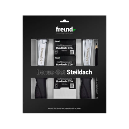 Freund Bonus-Set Steildach Hammertacker Zimmermannsbleistift Karton