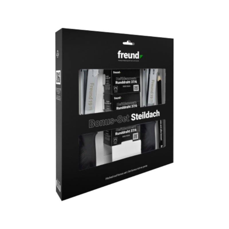 Freund Bonus-Set Steildach Hammertacker Zimmermannsbleistift Karton