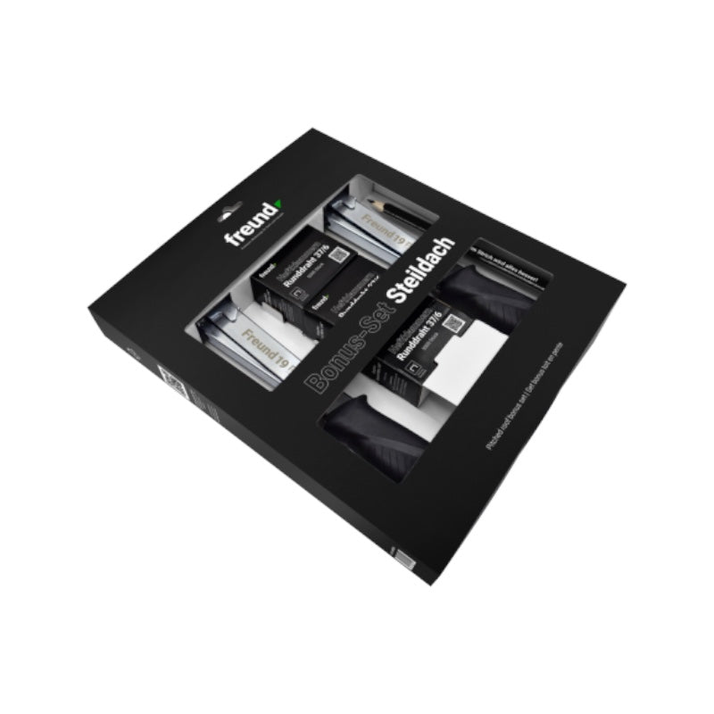 Freund Bonus-Set Steildach Hammertacker Zimmermannsbleistift Karton