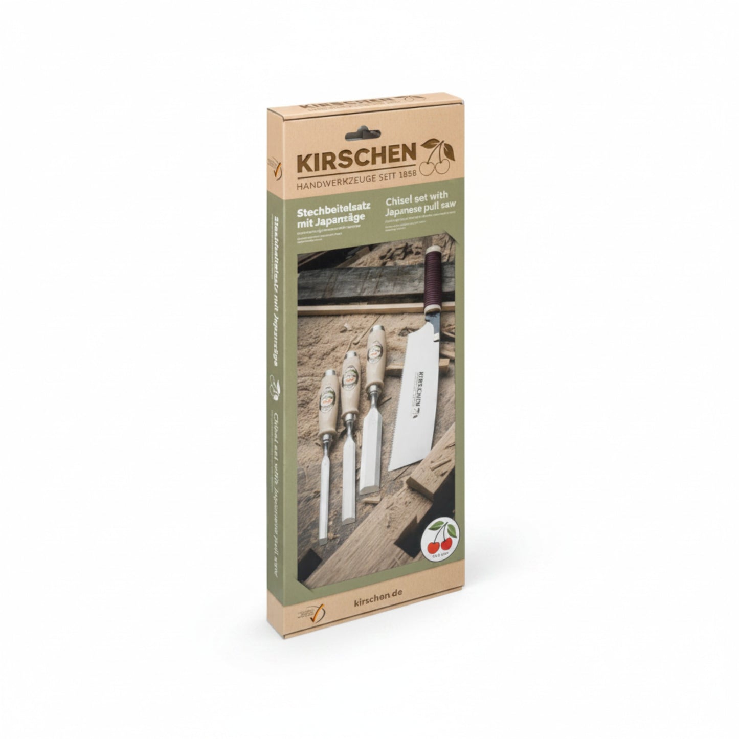 KIRSCHEN - Stechbeitelsatz + Japansäge im Karton