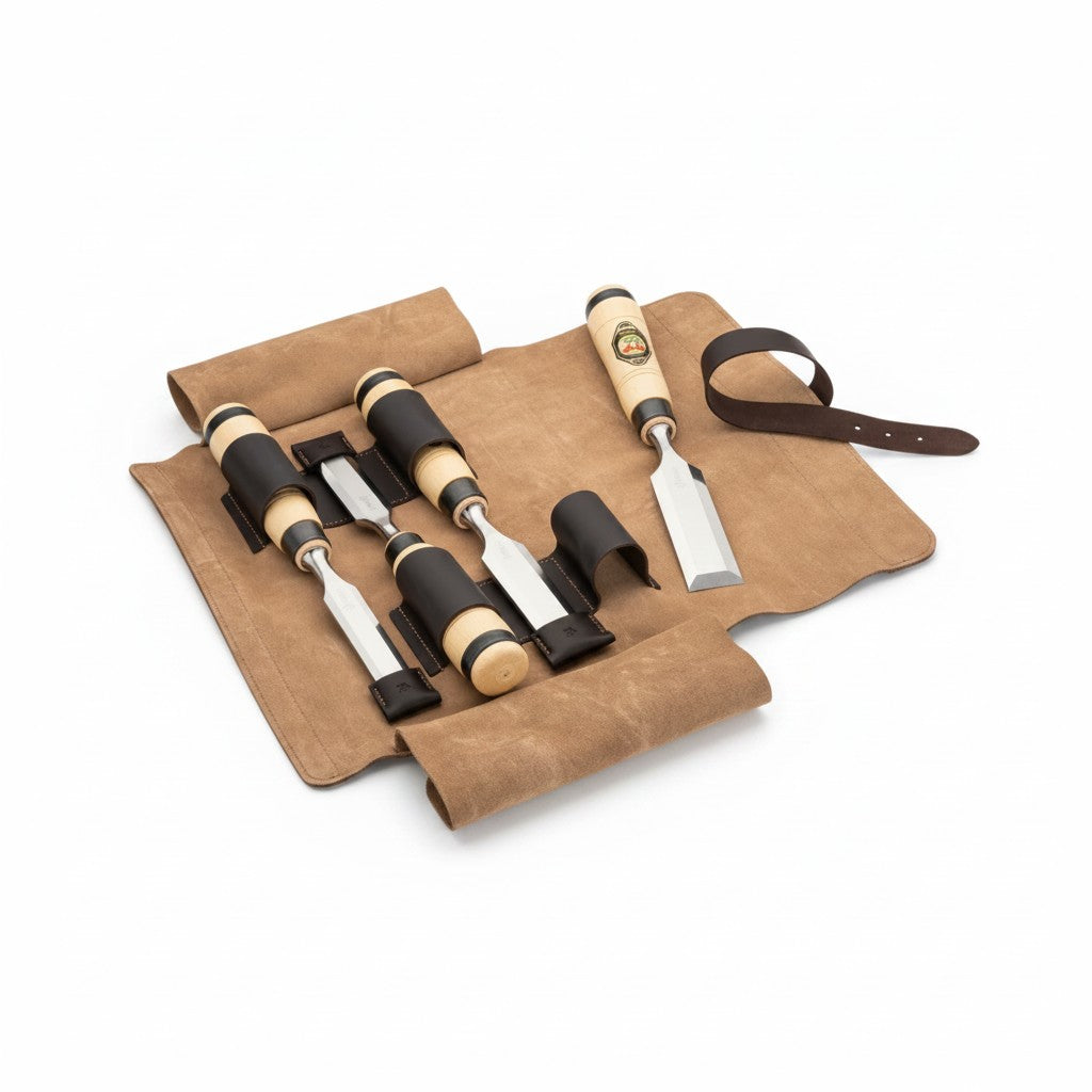 KIRSCHEN - Zimmermannsbeitel-Set 4-tlg. mit Ledertasche
