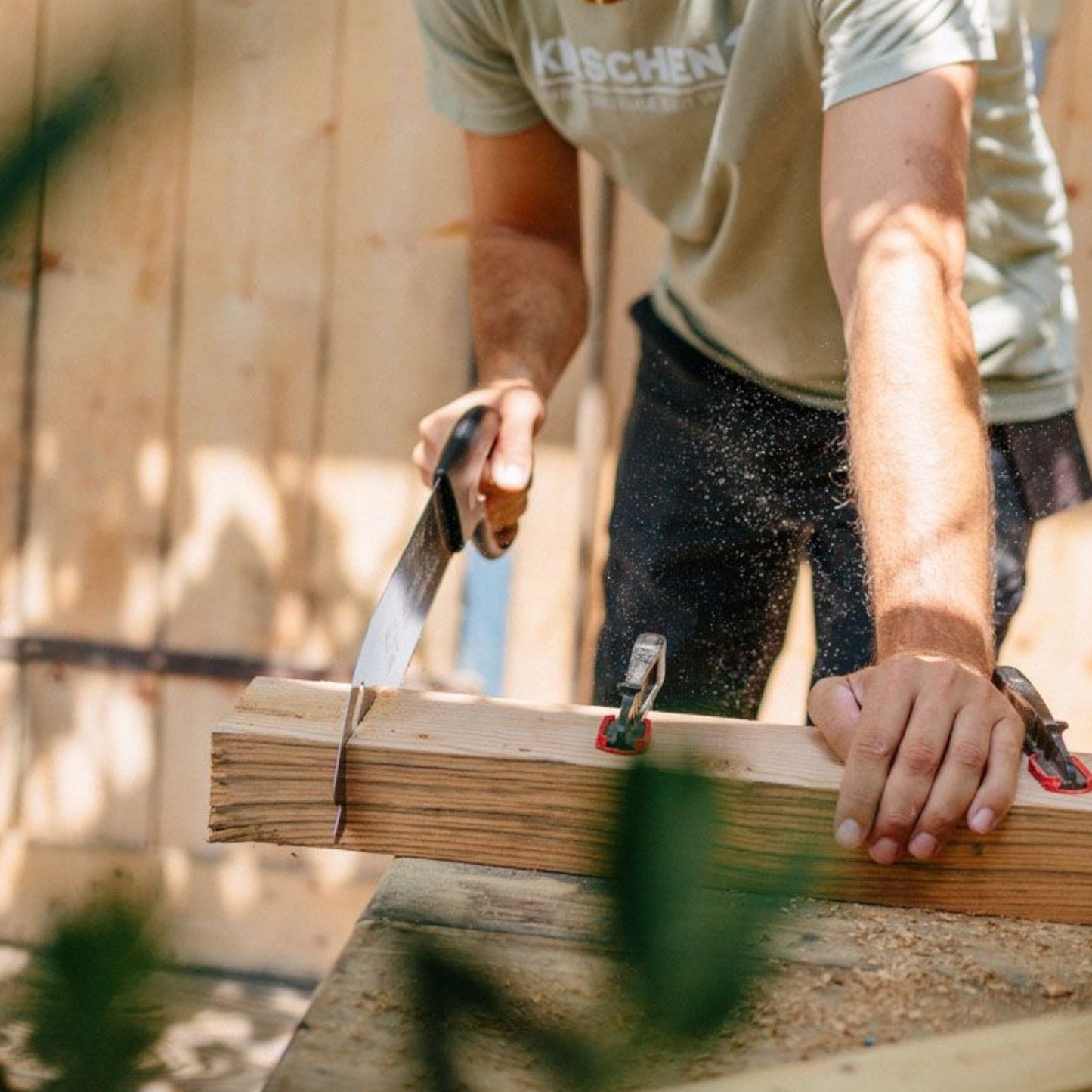 KIRSCHEN - Zimmermannssäge 300 mm Anwendung Holz