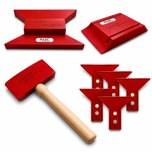 MASC Spengler-Set Red Edition 4-teilig Praxisbündel mit roten Werkzeuggriffen
