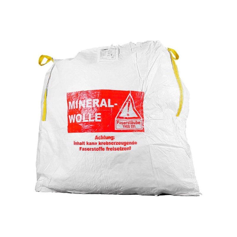 Mirawo Bag – Big Bag für Mineralfaserabfälle, beschichtet, mit Druck & 4 Hebeschlaufen