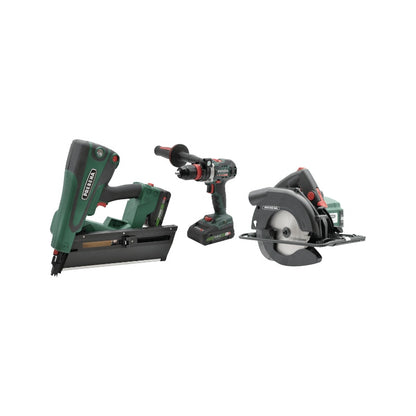 Prebena Holzbau Set PKT Hybrid-Nagler, Handkreissäge, Akku-Bohrschrauber Set