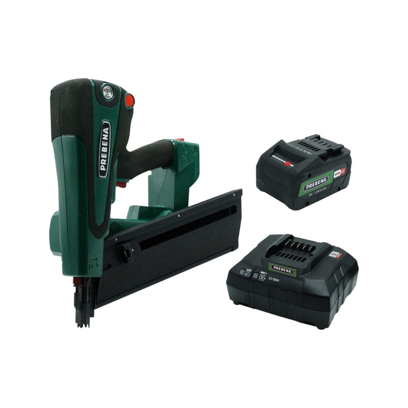 PREBENA_PKT-8-RKP100 Hybrid-Nagler Set_Akku Streifennagler für Rundkopf-Nägel 65–100 mm inkl. Akku & Ladegerät