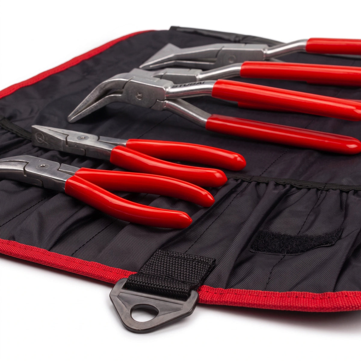 STUBAI - Alu-Zangenset 5-teilig mit Rolltasche für Dachdecker und Spengler, Detailansicht Rolltasche