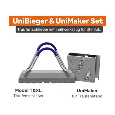 UniBieger® Standing Seam Tool Set for Roofers: Eaves Closer and Marking Tool, designed for precise seam finishing