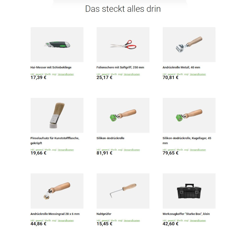 freund Starterset Flachdach Übersicht Inhalt