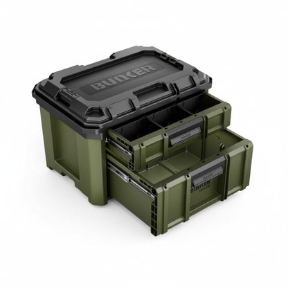 BUNKER Load-Up Stapelbare Aufbewahrungsbox mit 2 Schubladen – 570 mm