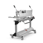 Roofify DRÄCO K1-AGNU-4 segmented metal folding machine with depth stop and mobile stand for professional roofing work