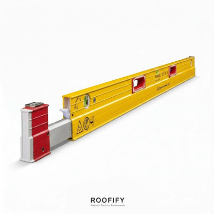 Roofify STABILA Type 106 T telescopic spirit level in yellow with red accents and extendable measuring arm